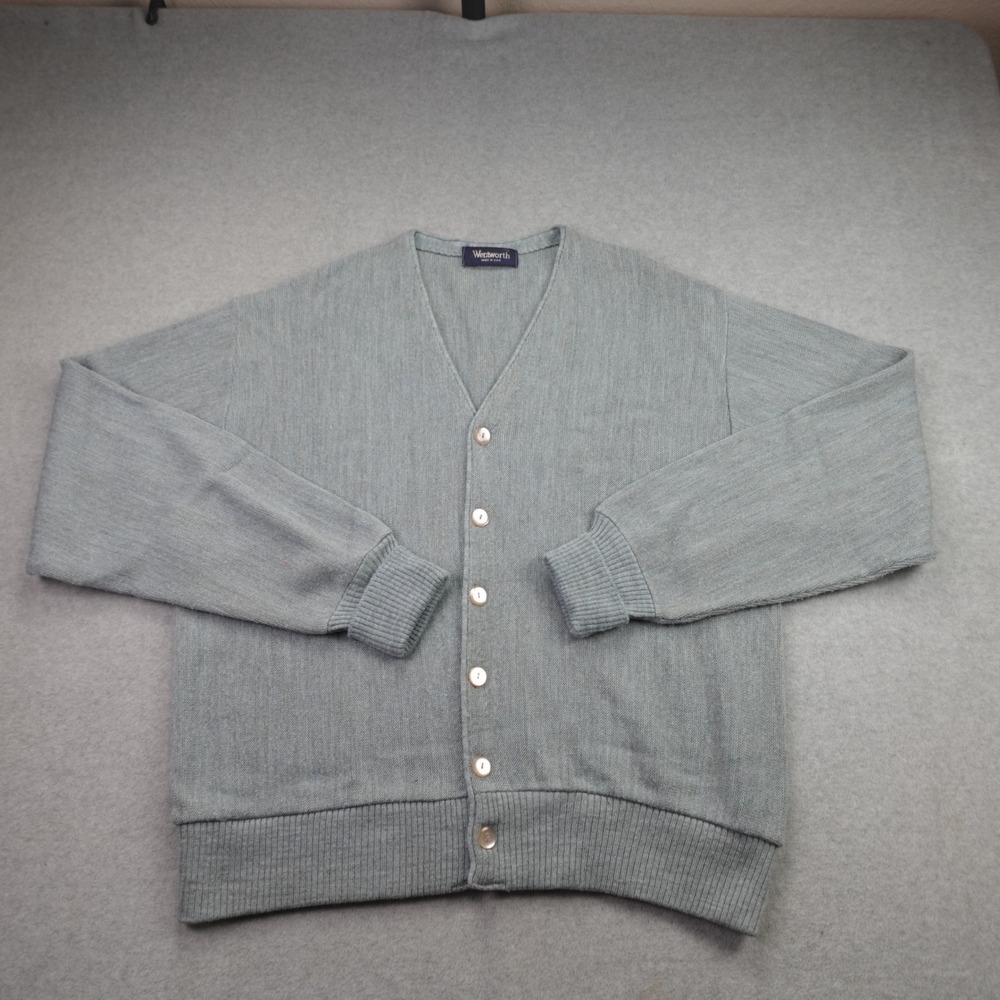 Wentworth Cardigan Men XL Blue Vintage Cardigan Sweater MAde in USA